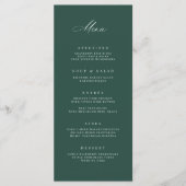 Carte de menu classique de la réception de mariage (Devant)