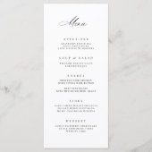 Carte de menu classique de la réception de mariage (Devant)
