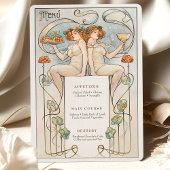 Carte de menu classique Mariage Art Nouveau Figura