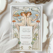 Carte de menu classique Mariage Art Nouveau Figura