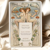Carte de menu classique Mariage Art Nouveau Figura