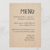 CARTE DE MENU CLASSIQUE MARIAGE ÉCRIT À LA MAIN (Devant)