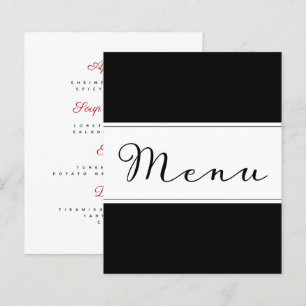 Carte de menu classique moderne do-it-yourself noi