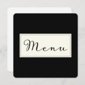 Carte de menu classique simple moderne noire DIY (Devant / Derrière)