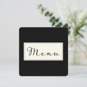 Carte de menu classique simple moderne noire DIY (Debout devant)