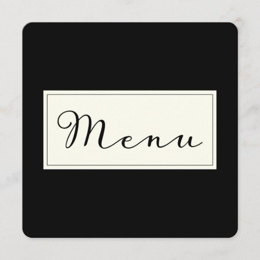 Carte de menu classique simple moderne noire DIY (Devant)