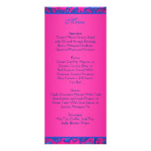 Carte de menu Cobalt et Fuchsia Damask 2 (Dos)