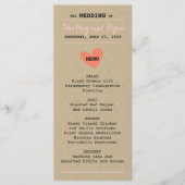 Carte de menu Coeur simple (Devant)