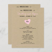 Carte de menu Coeur simple (Devant / Derrière)