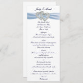 Carte de menu Coeurs bleus sur glace personnalisée (Devant / Derrière)