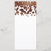 Carte de menu Confetti Glamour Moderne en Bronze C (Dos)