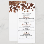 Carte de menu Confetti Glamour Moderne en Bronze C (Devant / Derrière)