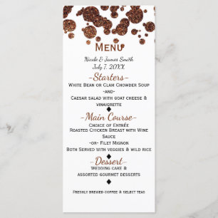 Carte de menu Confetti Glamour Moderne en Bronze C