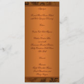 Carte de menu Copper et Mariage damassé Brown (Dos)
