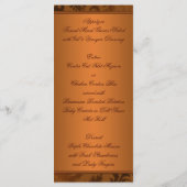 Carte de menu Copper et Mariage damassé Brown (Dos)