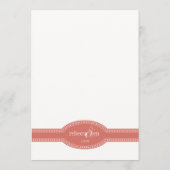Carte de menu Coral, Collection Mariage Caroline (Dos)
