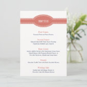 Carte de menu Coral, Collection Mariage Caroline (Debout devant)