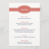Carte de menu Coral, Collection Mariage Caroline (Devant)