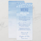 Carte de menu Couleur d'aquarelle bleu glauque (Devant / Derrière)