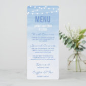Carte de menu Couleur d'aquarelle bleu glauque (Debout devant)