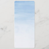 Carte de menu Couleur d'aquarelle bleu glauque (Dos)