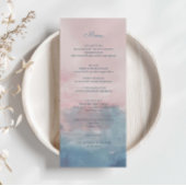 Carte de menu couleur rose et bleu