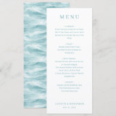 Carte de Menu Crème Élégante (Devant / Derrière)