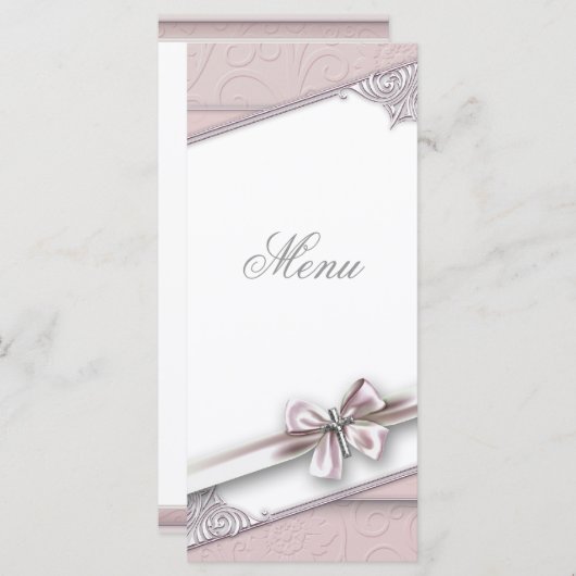 Carte de menu Croix rose (Devant / Derrière)