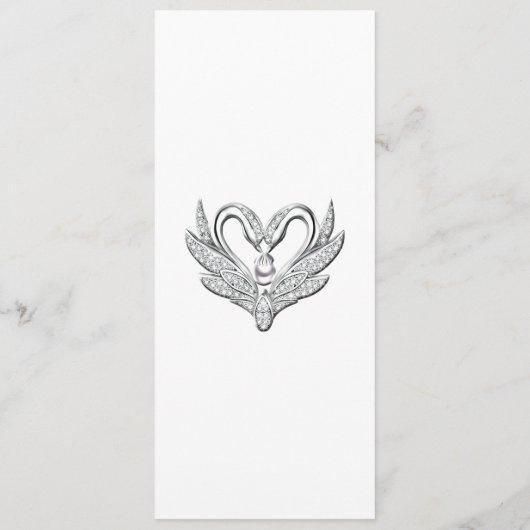 Carte de menu Cycles en argent blanc ruban (Dos)