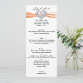 Carte de menu Cylindres en argent Orange Ribbon (Debout devant)