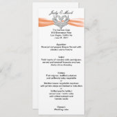 Carte de menu Cylindres en argent Orange Ribbon (Devant / Derrière)