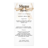 Carte de menu d'anniversaire beige crème (Devant)