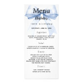 Carte de menu d'anniversaire bleu arc (Devant)