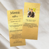 Carte de menu d'anniversaire Gold