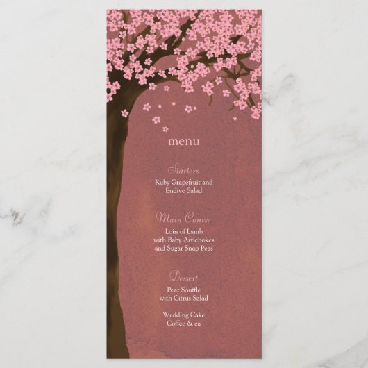 Carte de menu d'aquarelle Cherry Blossom Sakura (D (Devant)