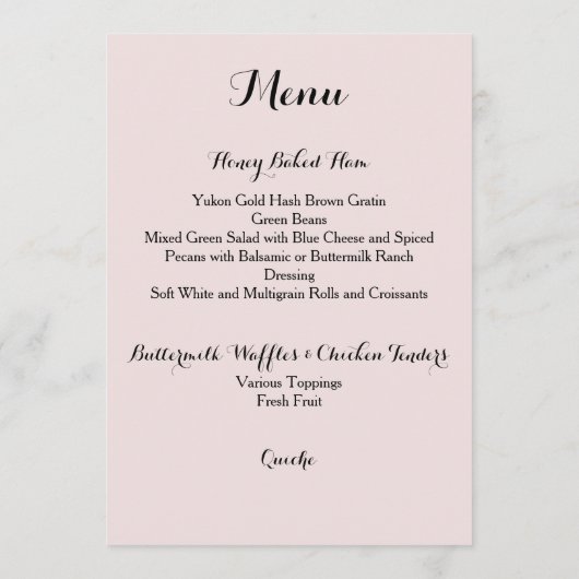 Carte de menu Davis + Harper (Dos)