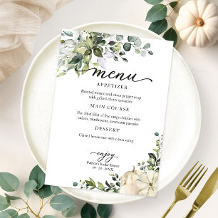 Carte de menu de Baby Shower de mariage de citroui