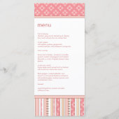 Carte de menu de baby shower de rose de hibou de (Dos)