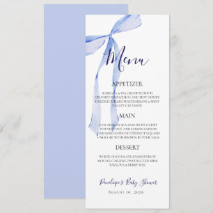 Carte de menu de Baby Shower Élégant Garçon Arc-en