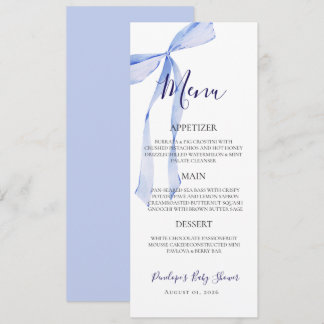 Carte de menu de Baby Shower Élégant Garçon Arc-en