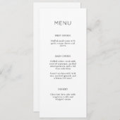 Carte de menu de Baby Shower Élégante et Simple (Devant / Derrière)