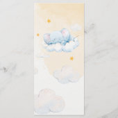 Carte de menu de Baby Shower Eléphant Bleu Nuages (Dos)