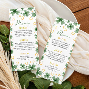 Carte de menu de Baby Shower "Lucky Charm" 4x9