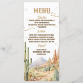 Carte de menu de Baby Shower Western (Devant)