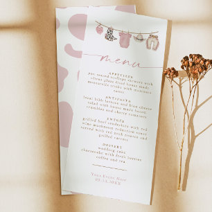 Carte de menu de baby shower Western Cowgirl Cloth