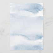 Carte de menu de baptême garçon aquarelle bleue (Dos)