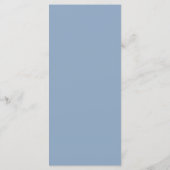 Carte de menu de baptême garçon Bleu Poussiéreux e (Dos)