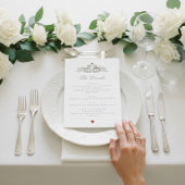 Carte de Menu de Boissons de Mariage de Paire de C