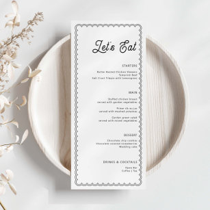 Carte de menu de bordure minimaliste et simple à é