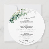 Carte de Menu de Cercle de Mariage à la Végétation (Devant)